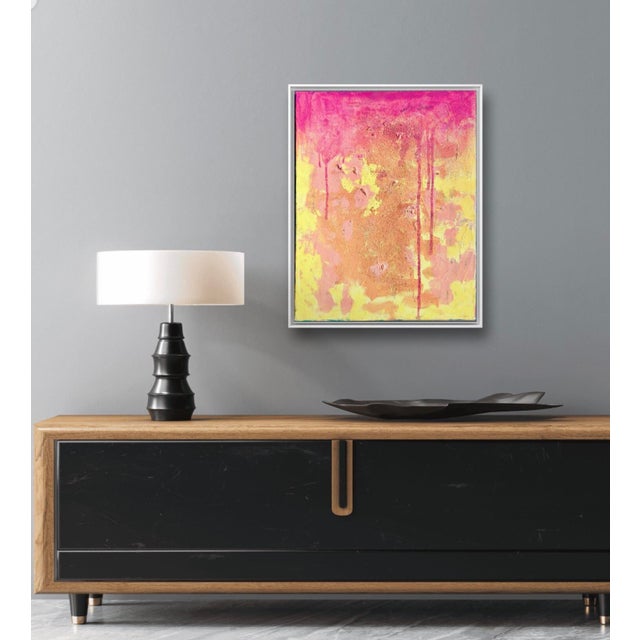 Contemporary Artwork by Cassandra Auker Original Acrylic Paint and Fl. Beach Sand on Canvas Painting “Rum Punch” For Sale - Image 4 of 9
