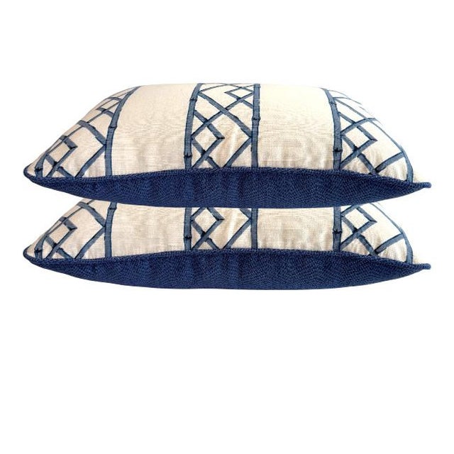 2020s Pair of Kravet Lattice Lumbar Pillows For Sale - Image 5 of 7