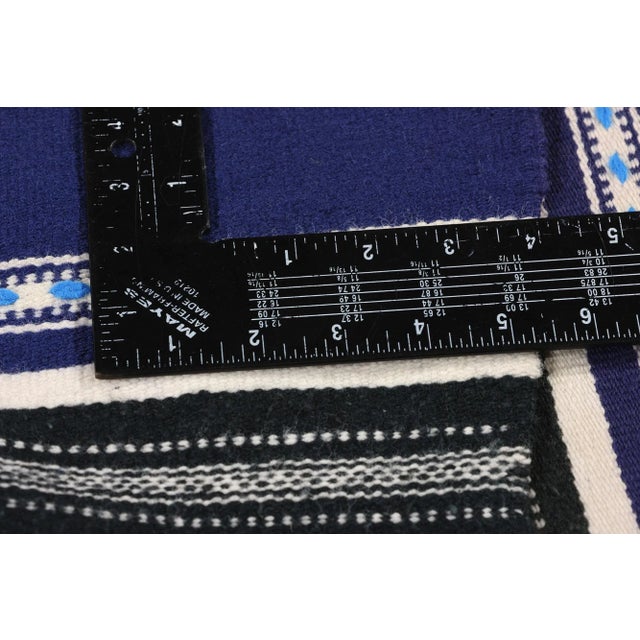 Textile Vintage Blue Cretan Greek Kilim Rug - 01'06 X 03'10 For Sale - Image 7 of 10