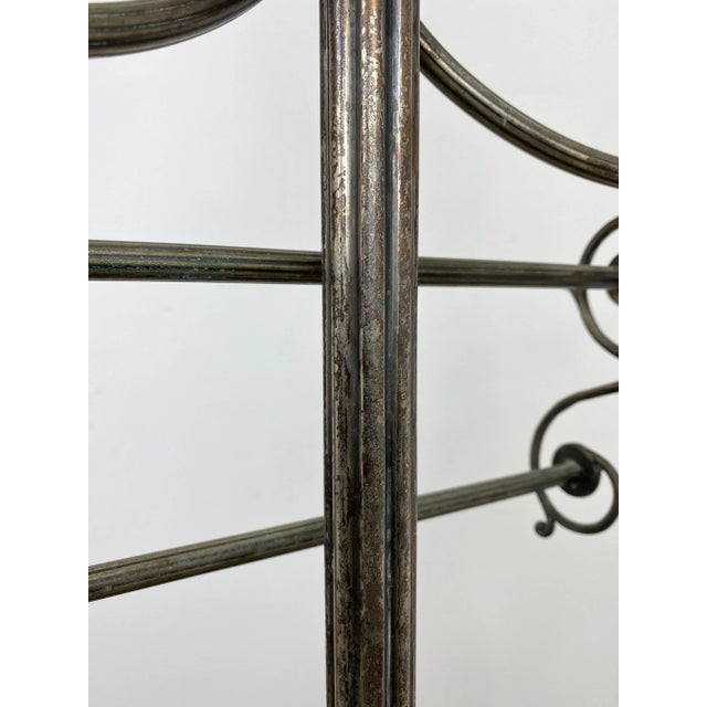 Mid-Century Italian Towel Floor Holder Rack in Solid Silver Brass, 1950s For Sale - Image 11 of 14