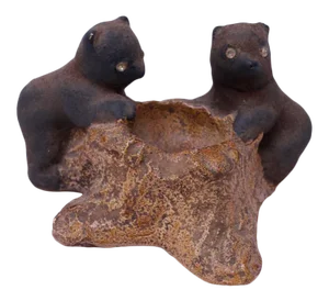 Vintage Chalkware Bear Cub Sculpture