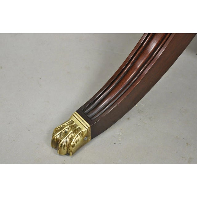 Brown Antique Sheraton Mahogany Duncan Phyfe Dropleaf Sideboard Console Buffet Table For Sale - Image 8 of 17