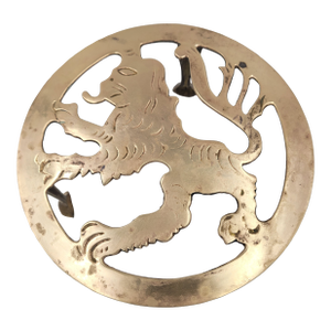 19th Century Antique Scottish Lion Rampant Brass Table Trivet