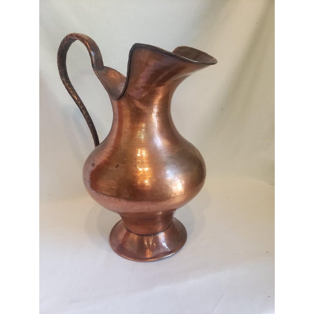 Boho Chic Mid 20th Century Oversized Copper Ewer For Sale - Image 3 of 6