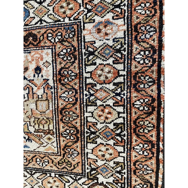 Early 20th Century Antique Bakhtiari Rare Rug, the Prince and His Bird Guards, 2' X 2;7" For Sale - Image 5 of 7