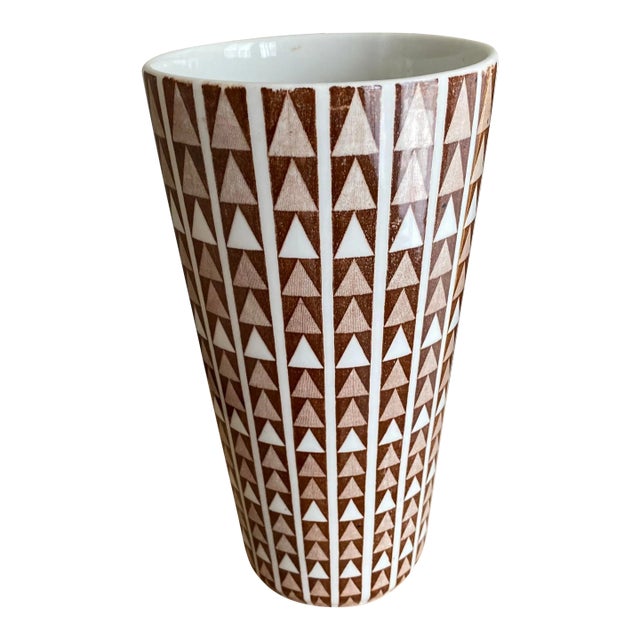 Vintage Arabia Finland Geometric Style Vase For Sale