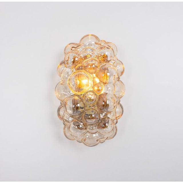 Amber Bubble Glass Sconce by Helena Tynell for Limburg, Germany, 1960s For Sale - Image 10 of 16