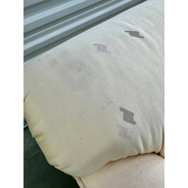 Americans of Martinsville Peach Postmodern Three-Seat Sofa, 1980s For Sale - Image 10 of 12