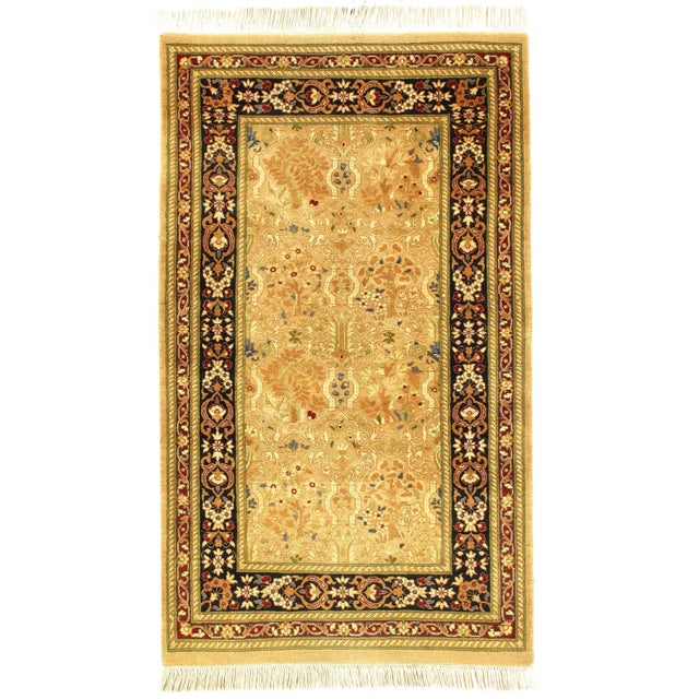 Beige Color Fine Hand Knotted Tabriz 2' X 4' For Sale - Image 4 of 4