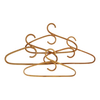 Mid-Century Modern Bamboo Clothes Hangers, Italy, 1960s, Set of 4 For Sale