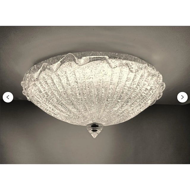Large Mid-Century Modern Hollywood Regency Ceiling Light in Murano Glass from Barovier & Toso, 1980s For Sale - Image 14 of 14
