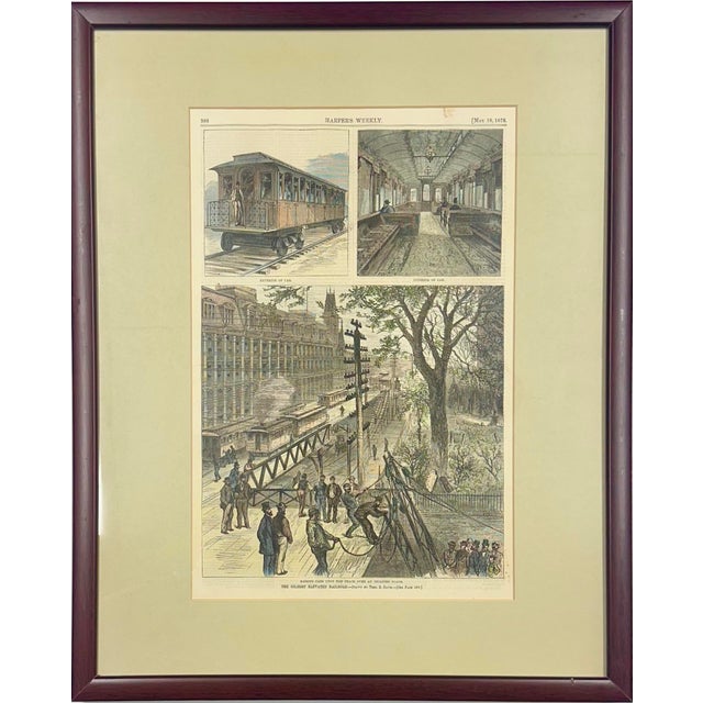 Illustration New York City Elevated Train (6th Avenue), 1878 (Framed) For Sale - Image 3 of 4