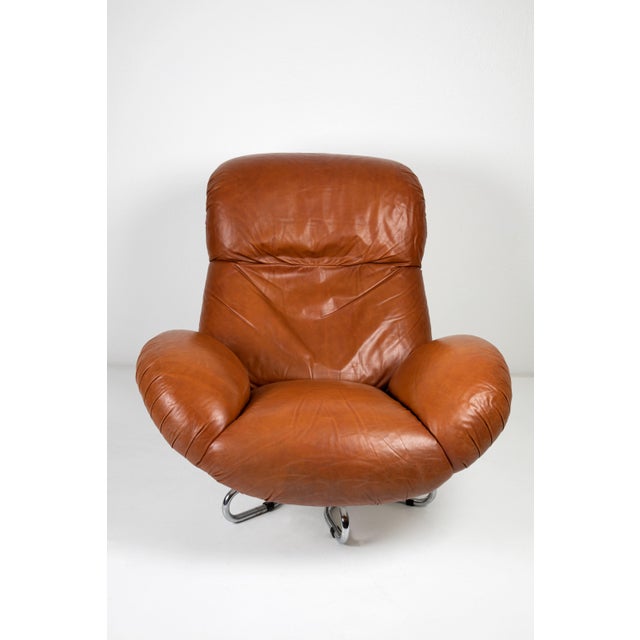 Set of Leather Armchairs attributed to Bruno Gecchelin, 1961 For Sale - Image 10 of 12