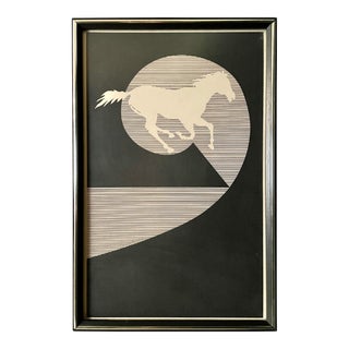 Framed and Signed Silkscreen of Horse by Listed Artist James Pollock For Sale