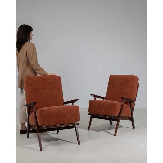 19th Century France Burnt Orange Wood Armchair For Sale - Image 4 of 11