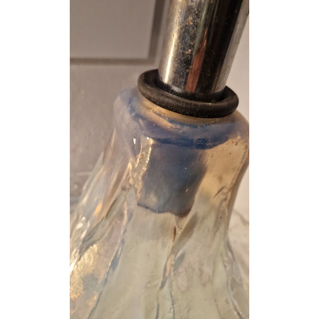 Vintage Pendant Light in Opalescent and Transparent Murano Glass with Metal Structure from Mazzega, 1960s For Sale - Image 9 of 12