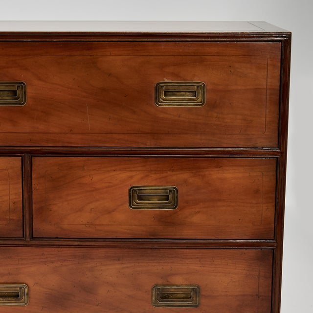 Baker Furniture Company Mid Century Campaign Chest by Baker For Sale - Image 4 of 12