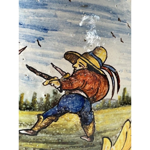 Large French Vintage Nevers Faience Pitcher. For Sale - Image 10 of 13