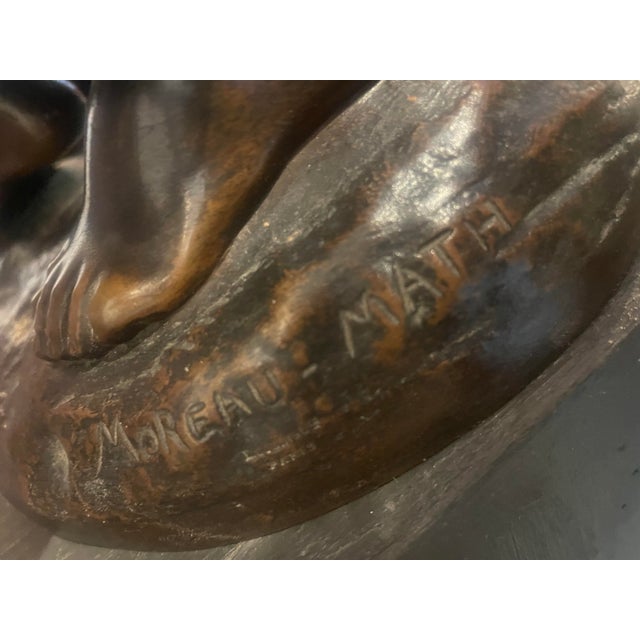 Brown Antique Bronze by Mathurin Moreau Entitled “Return From the Harvest” Foundry Mark For Sale - Image 8 of 9