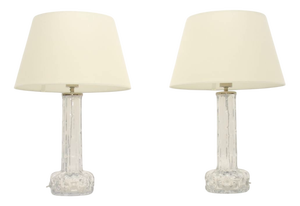 Vintage Swedish Table Lamps by Carl Fagerlund for Orrefors, 1960s, Set of 2