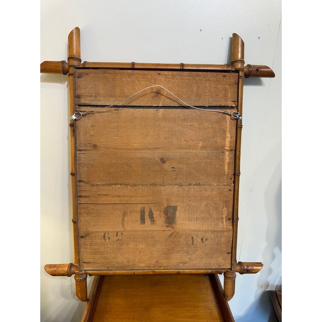 Brown Antique Faux Bamboo Mirror For Sale - Image 8 of 8
