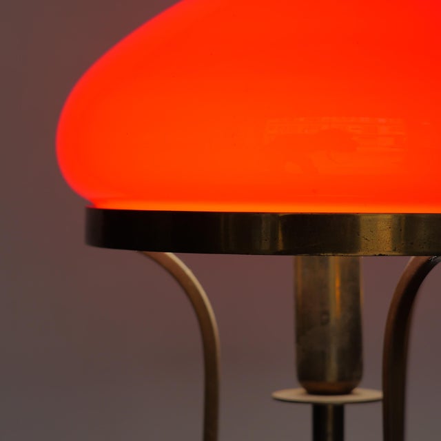 Italian Table Lamp in Brass, Glass, and Marble attributed to Stilux, 1950s For Sale - Image 9 of 18