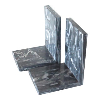 Mid 20th Century Black Stone Bookends - a Pair For Sale