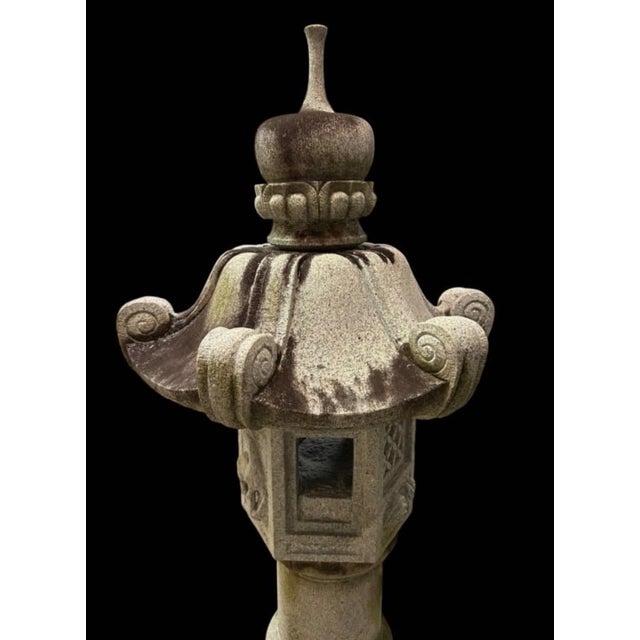 Japanese Vintage Japanese Pagoda Kimachi Stone Garden Lantern – 67" For Sale - Image 3 of 12