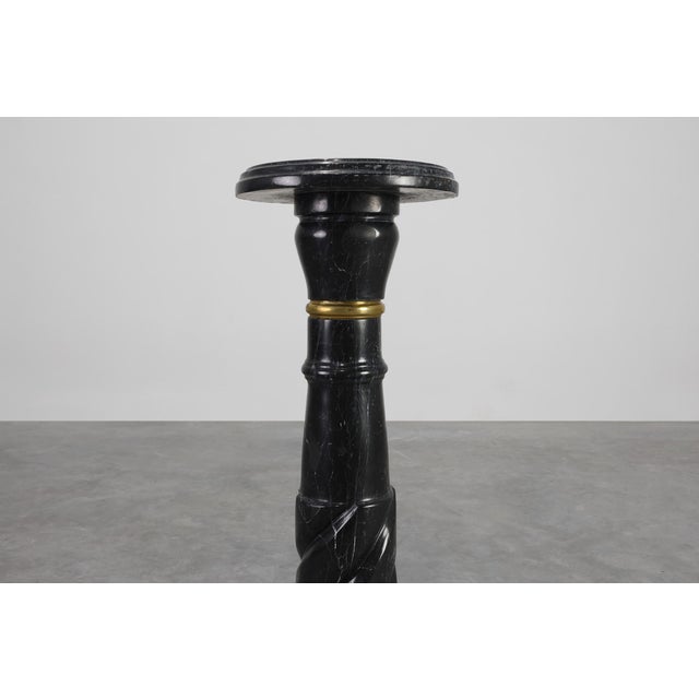 Antique Belgian Black Marble Column, France, 1900s For Sale - Image 4 of 11