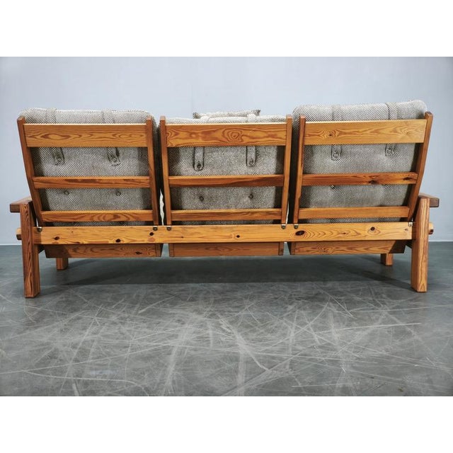 Dymling Three-Seater Pine Sofa by Yngve Ekström for Swedese, 1970s For Sale - Image 12 of 16