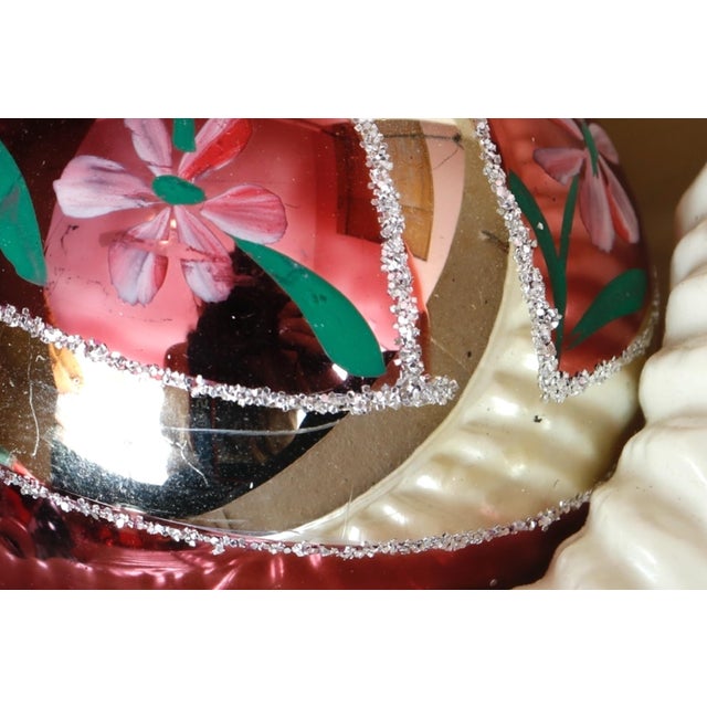 Pink 1960’s Glass Christmas Tree Bauble Ornaments For Sale - Image 8 of 9