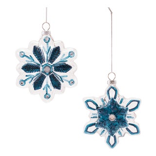 Glass Snowflake Ornaments (Set of 12) For Sale