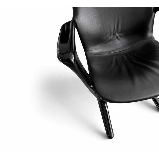 Kangaroo Z-Chairs with Black Leather Upholstery by Ernst Moeckl for Horn Collection, 1960s, Set of 4 For Sale - Image 13 of 18