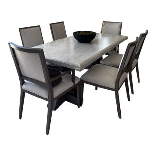 Restoration Hardware (Rh) St. James Marble-Top Rectangular Dining Set For Sale