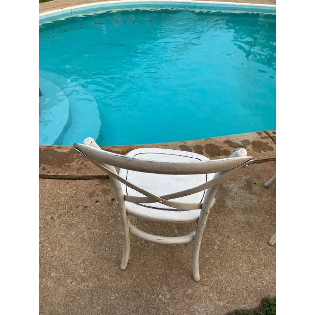 2000 - 2009 White Palecek Cross Back X-Back Chairs - a Pair For Sale - Image 5 of 7