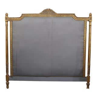 Vintage Upholstered Louis XVI Headboard For Sale