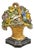 Antique Victorian Cast Iron Figural Floral Bouquet Basket Painted Door Stop For Sale