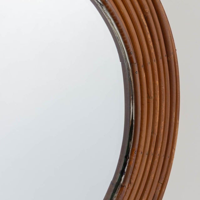 1960s 1960s French Circular Rattan Mirror For Sale - Image 5 of 10