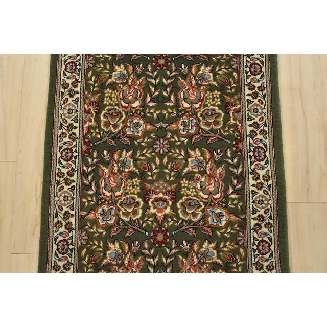 1990s Sarouk Runner 2’4” X 11’6” Green Wool Traditional Hand-Knotted Oriental Rug For Sale - Image 5 of 14