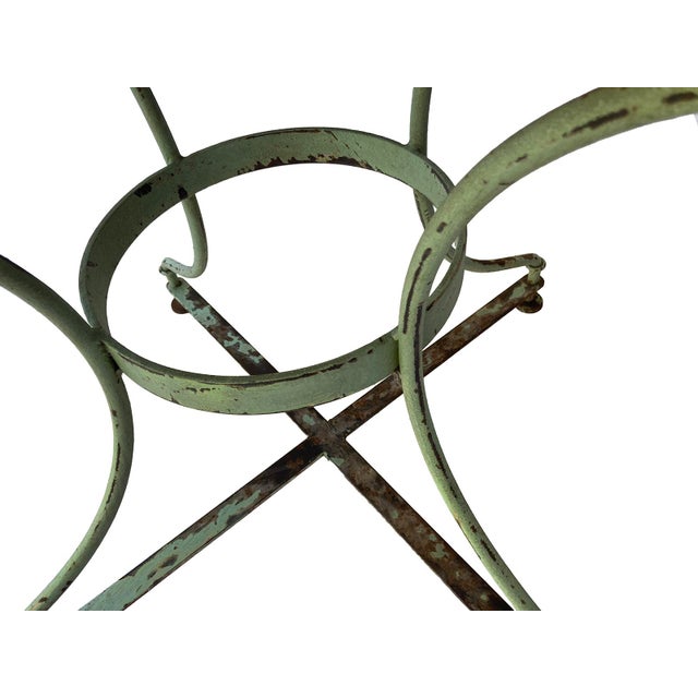 Metal Rustic Antque Garden Table W/Patina Base For Sale - Image 7 of 11