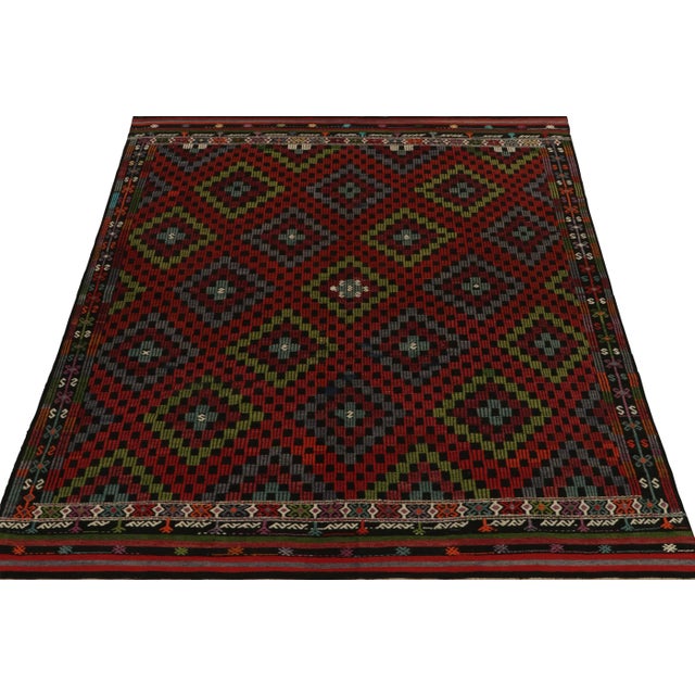 From the celebrated Kurdish style, this vintage 7x9 Cecim kilim rug connotes a vibrant new curation among our classics....