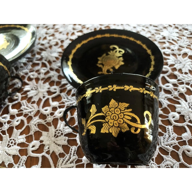 Lacquerware Cups and Saucers, 1960s, Set of 14 For Sale - Image 17 of 18