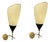 Italian Glass & Brass Wall Sconces in the style of Stilnovo, 1960s, Set of 2 For Sale