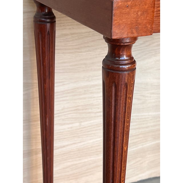 20th Century Pair of Louis XVI Style Marble-Top, Bronze and Walnut Nightstands For Sale - Image 11 of 12