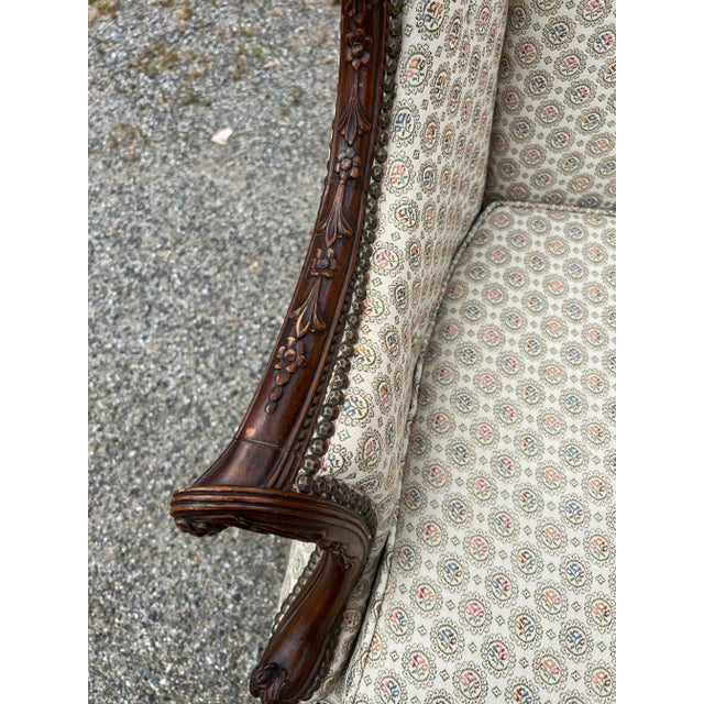 Early 20th Century Carved Wingback Chair For Sale In New York - Image 6 of 12