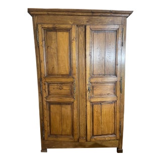 French Provincial Oak Armoire — Normandy Style | Gaines McHale For Sale