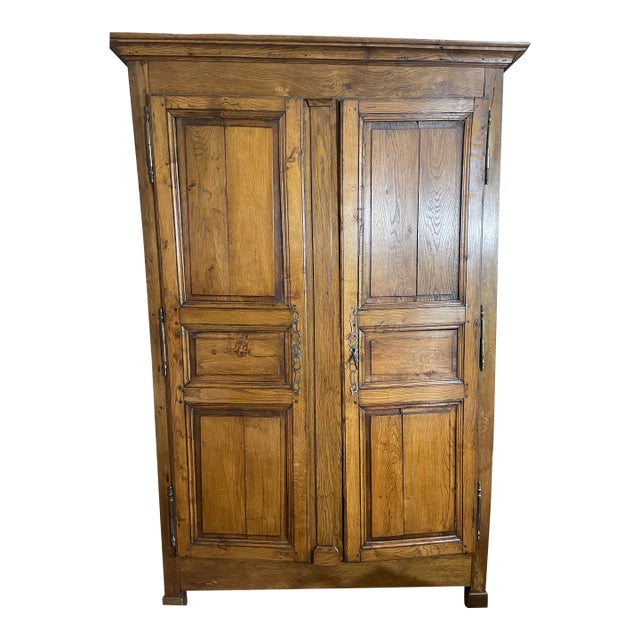 French Provincial Oak Armoire — Normandy Style | Gaines McHale For Sale