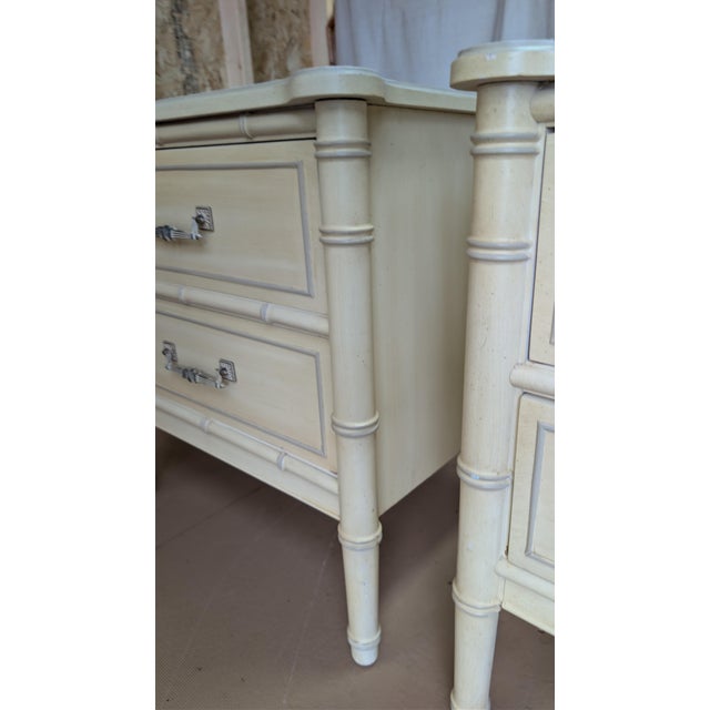 Vintage Henry Link Bali Hai Faux Bamboo Nightstands, Pair of 2, Original Finish For Sale - Image 13 of 18