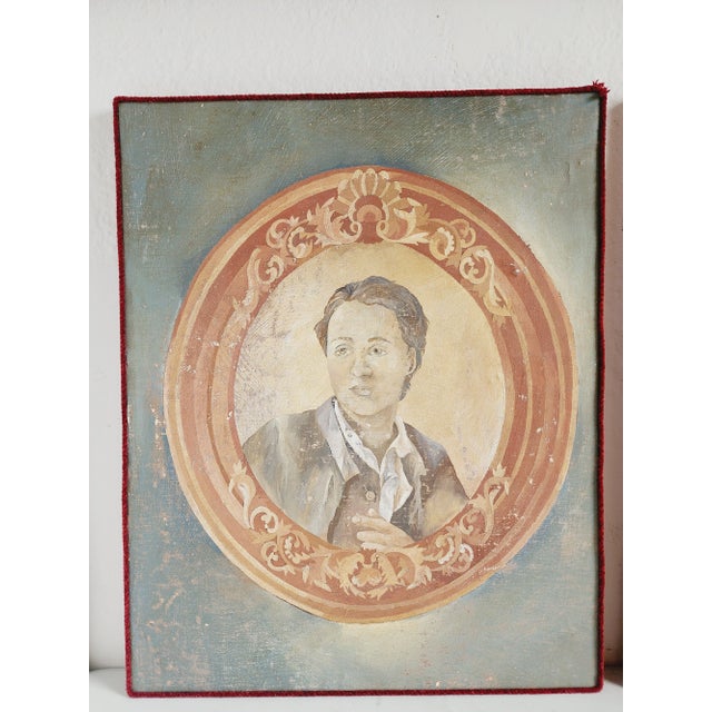 Italian Italian Fresco Style Portraits Painting-A Set For Sale - Image 3 of 9