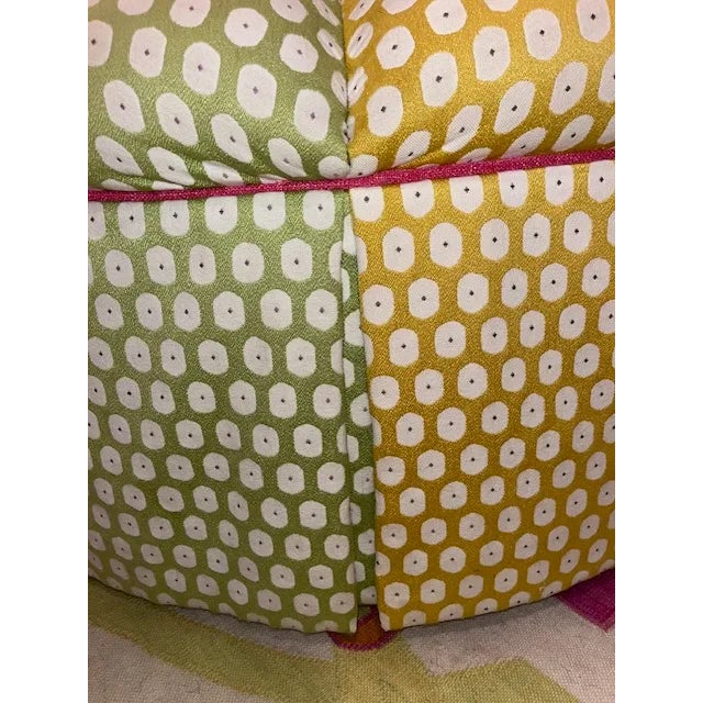 Lime Highland House Custom Color Wheel Ottoman For Sale - Image 8 of 12